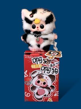 Baby Three Cats & Dogs Plush Pendant Oreo
